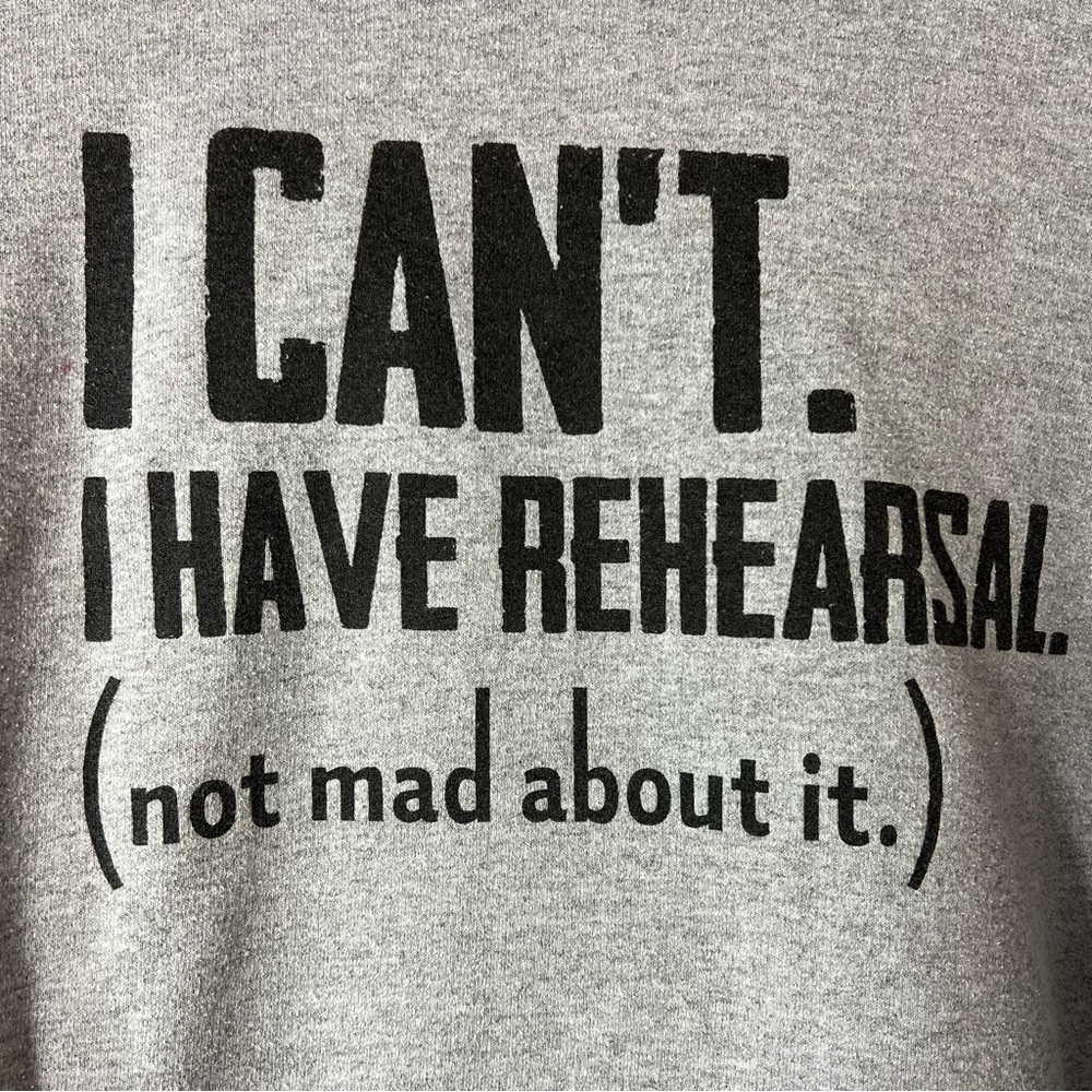 Champion Unisex Large “I Can’t. I Have Rehearsal.) Hoodie